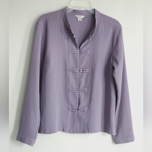 Christopher and Banks Lavender Button-Loop Long Sleeve Blazer Jacket Sz L